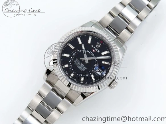 0514 Sleek Sky-Dweller 326934 904L SS ZF 1:1 Best Edition Black Dial on SS Bracelet A 1705